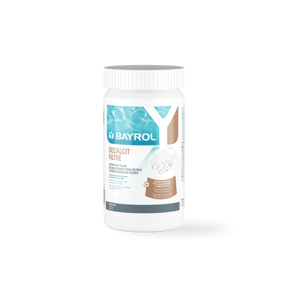 Decalcit Filter 1kg pool filter cleaner for pool and pond maintenance in plastic container