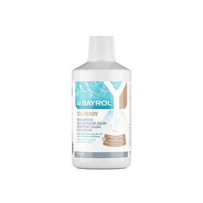 1L bottle of Bayrol Cell Renov descaler for saltwater pool electrolysis cells
