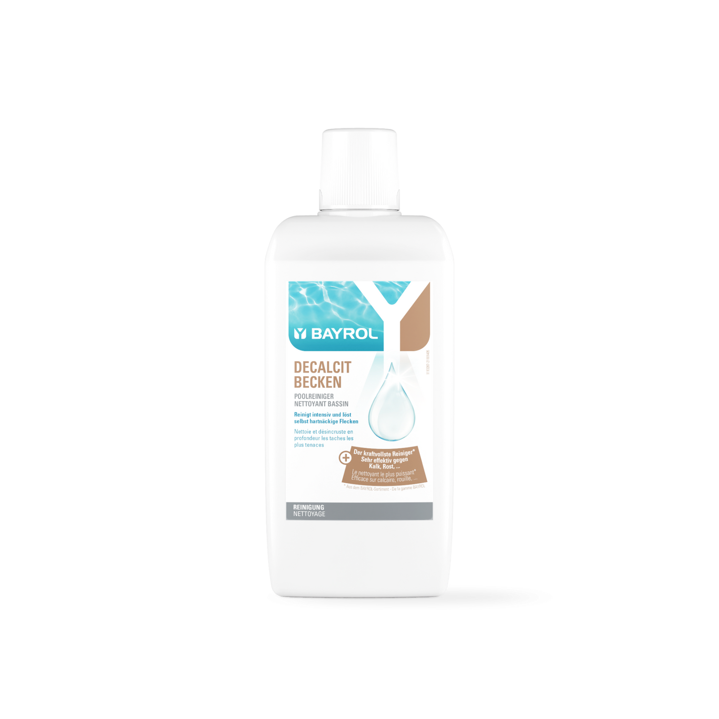 Pool cleaner Decalcit Becken 1L bottle for effective pool maintenance and limescale removal