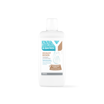 Pool cleaner Decalcit Becken 1L bottle for effective pool maintenance and limescale removal