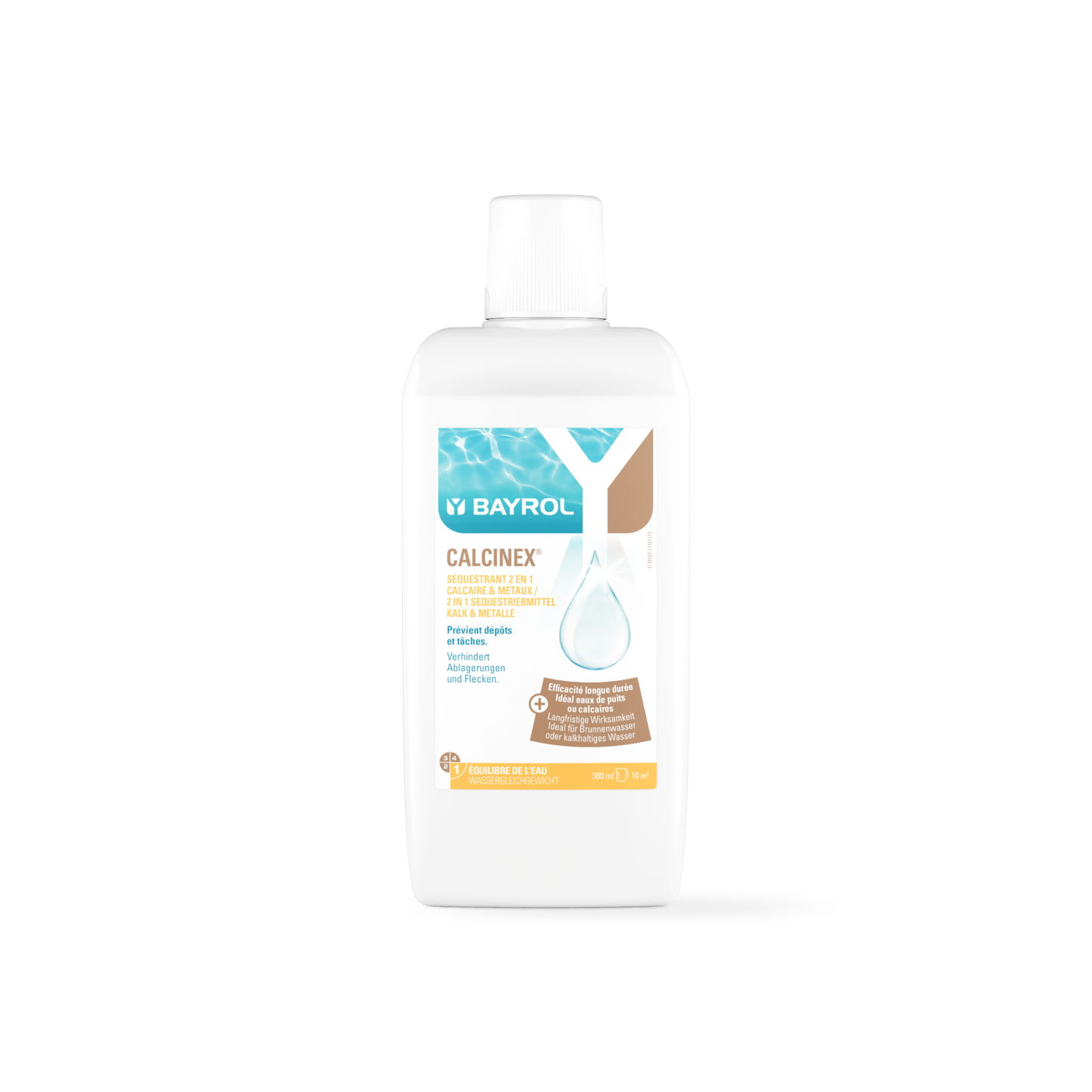 Calcinex 1L bottle for pool water care and limescale prevention
