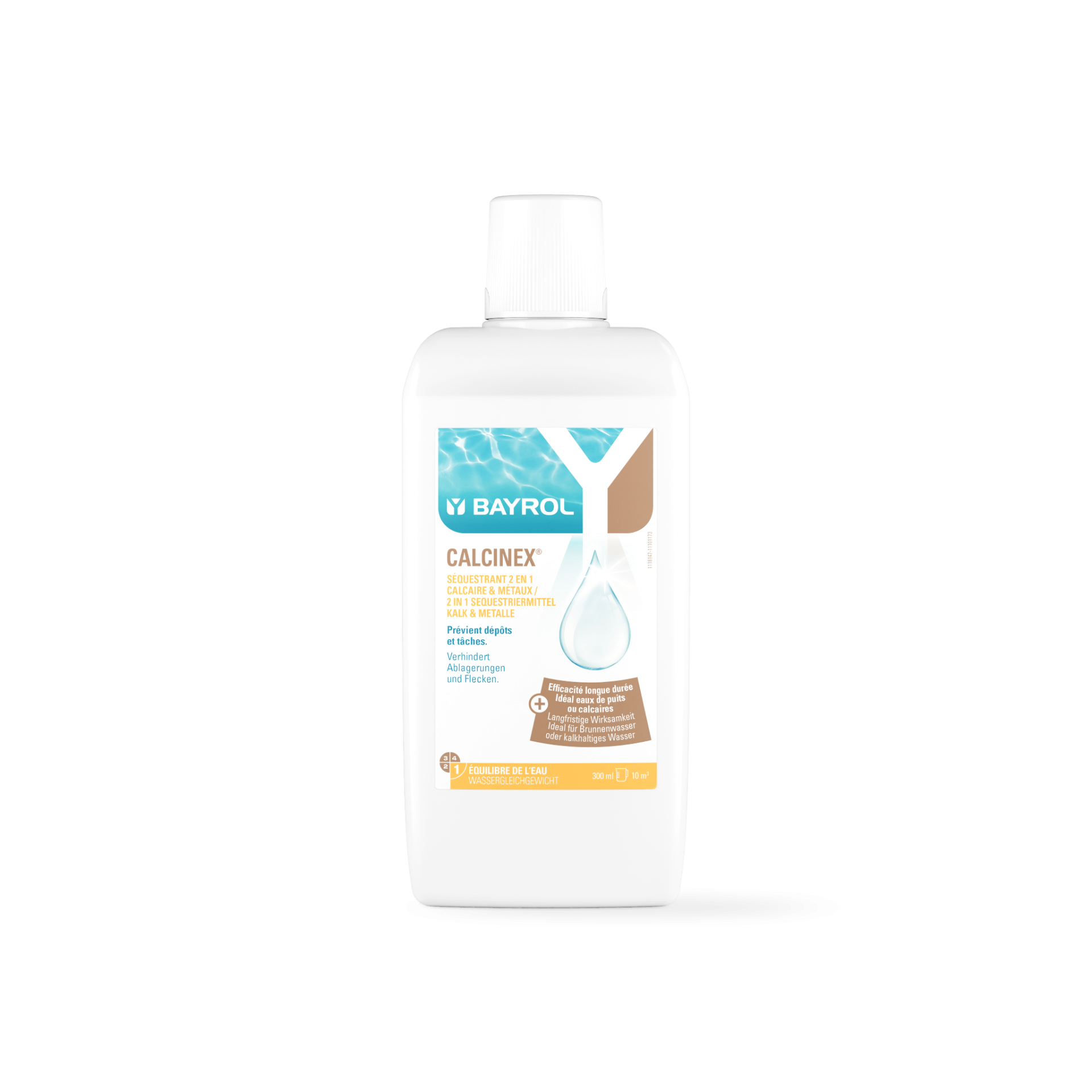 Calcinex 1L bottle for pool water care and limescale prevention