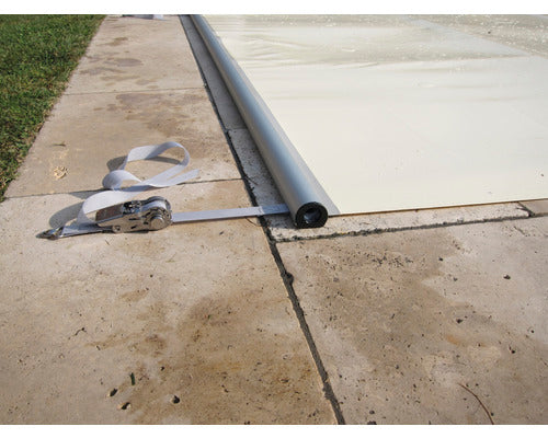 Stangenabdeckung winterfest, Handkurbel, Montageset - Rollschutzabdeckung - Pool & Teich