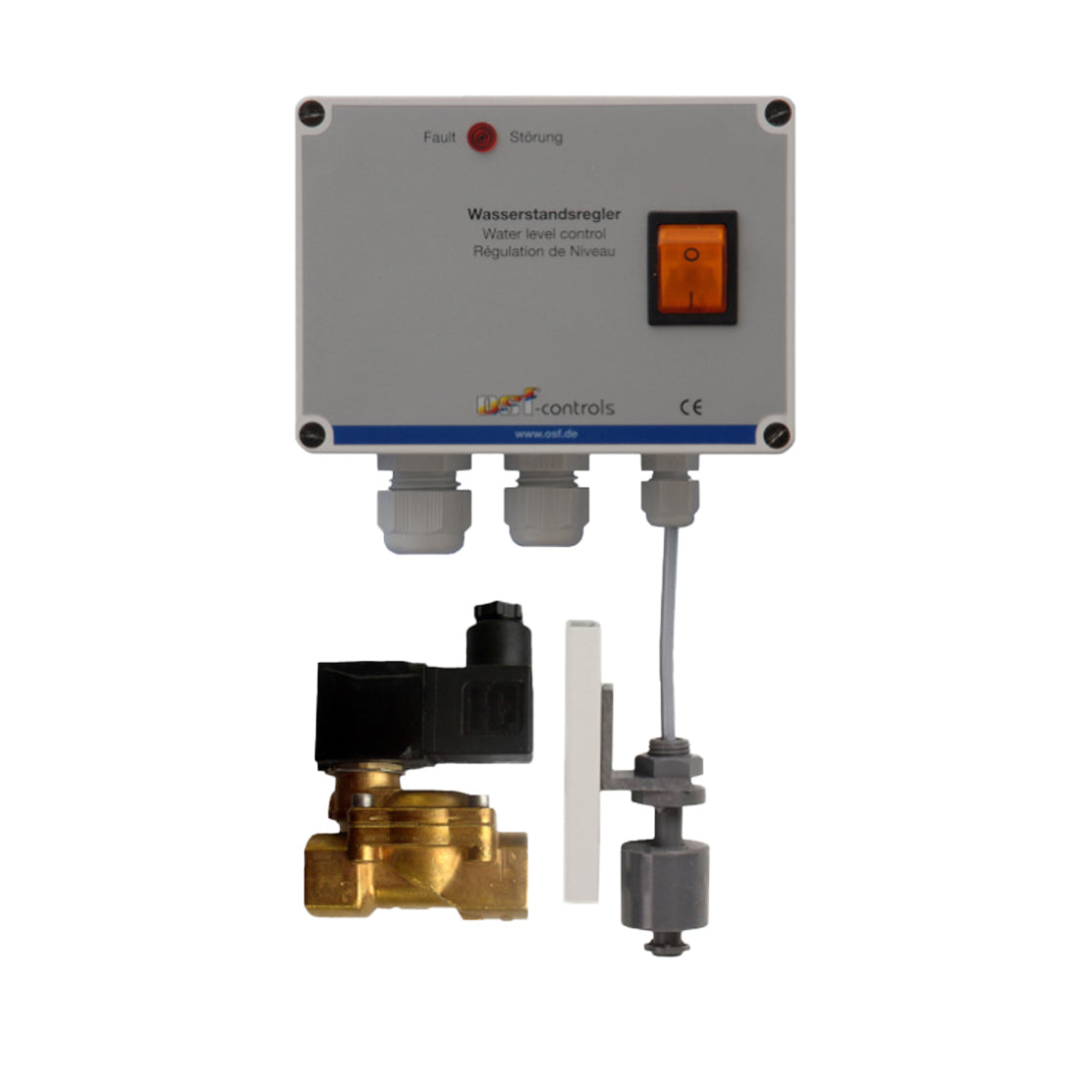 OSF® Niveauregler SNR-1609 | Fühlerleitung 5 m | inkl. Magnetventil G 1/2”, 230 V