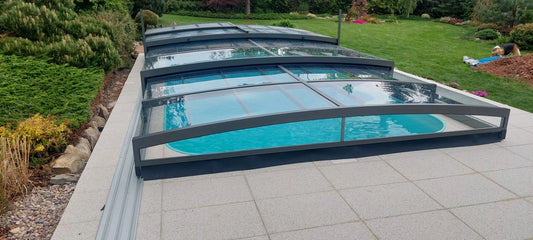 Alukov PARADE Poolüberdachung, einseitige Schiene, Anthrazit Alu - Pool & Teich