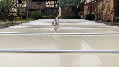 WaluCover Stangenabdeckung winterfest, Handkurbel, Montageset - Rollschutzabdeckung - Pool & Teich