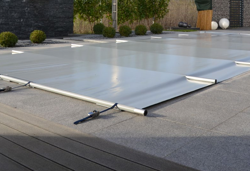 WaluCover Stangenabdeckung winterfest, Handkurbel, Montageset - Rollschutzabdeckung - Pool & Teich